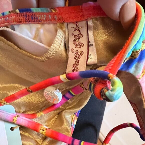 Luli Fama Bellamar High Neck Cutout Bikini Top nwt - Picture 6 of 8